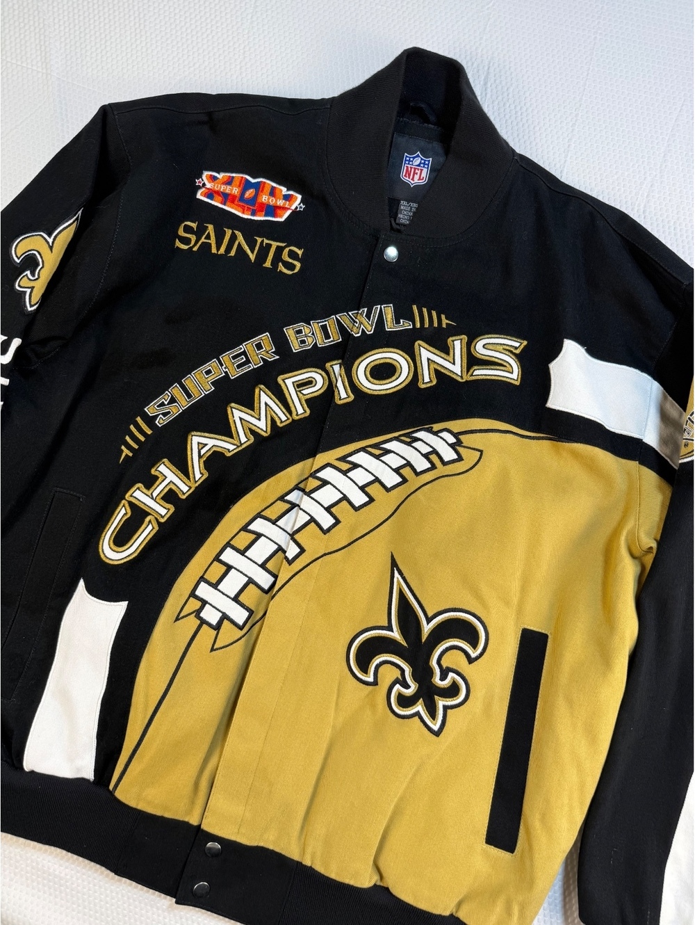 New Orleans Saints Super Bowl XLIV Champions Jacket XXL Embroidered NFL 2010